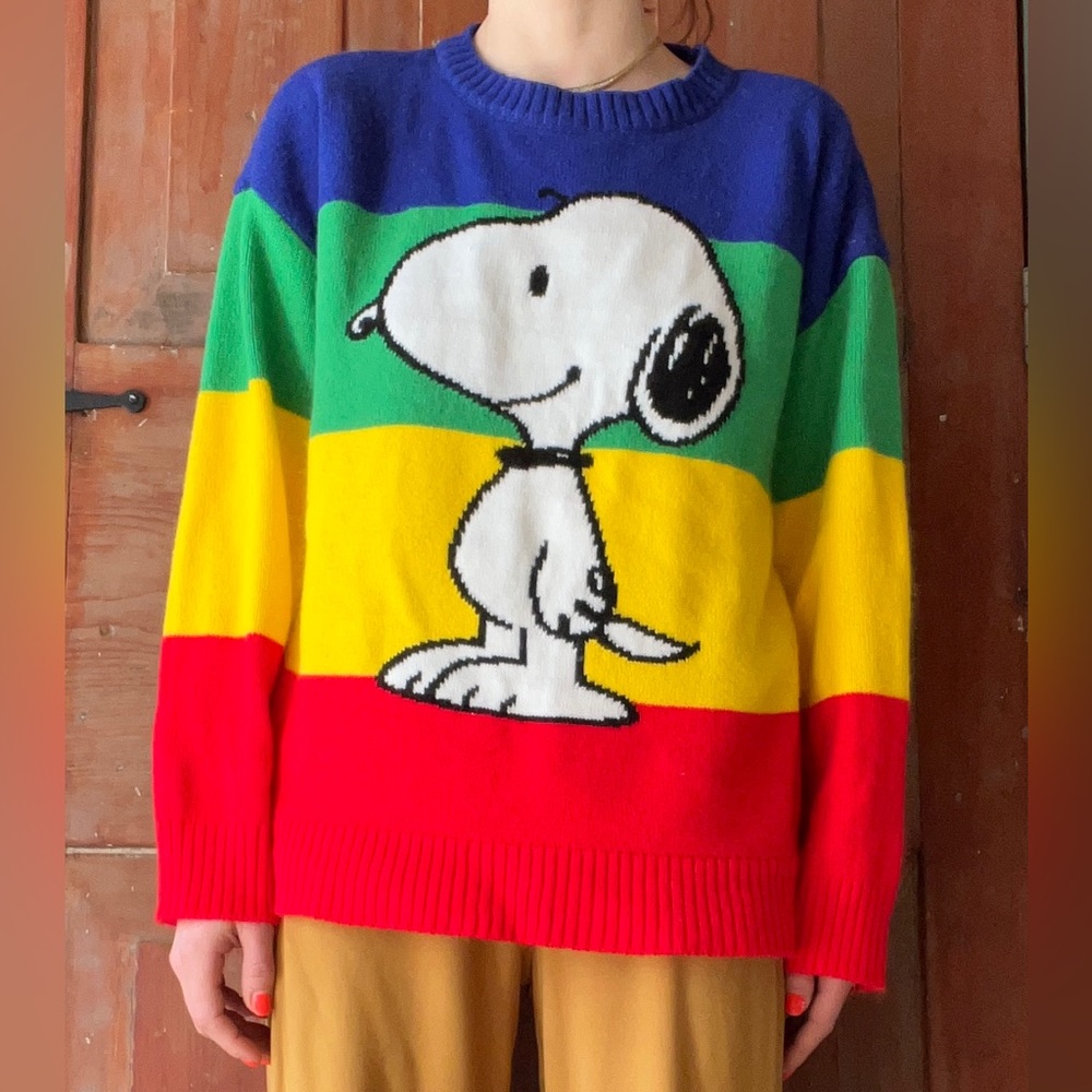 PEANUTS Large Snoopy sweater. Love this bright beautiful piece.